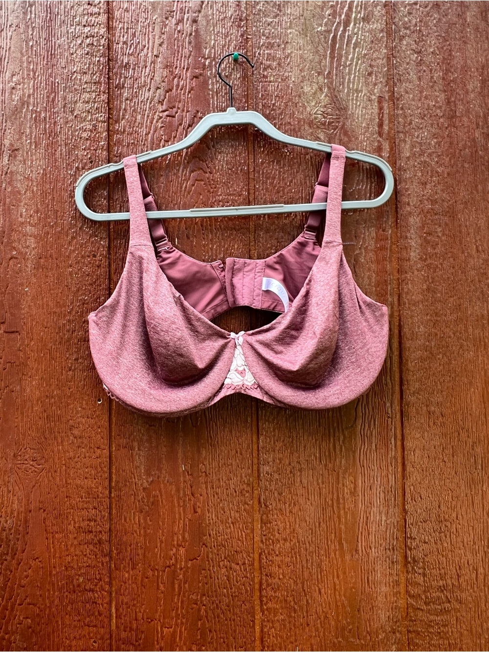 Cacique Lightly Lined Full Coverage Bra 42DDD Mauve Heather Underwire Plus Size